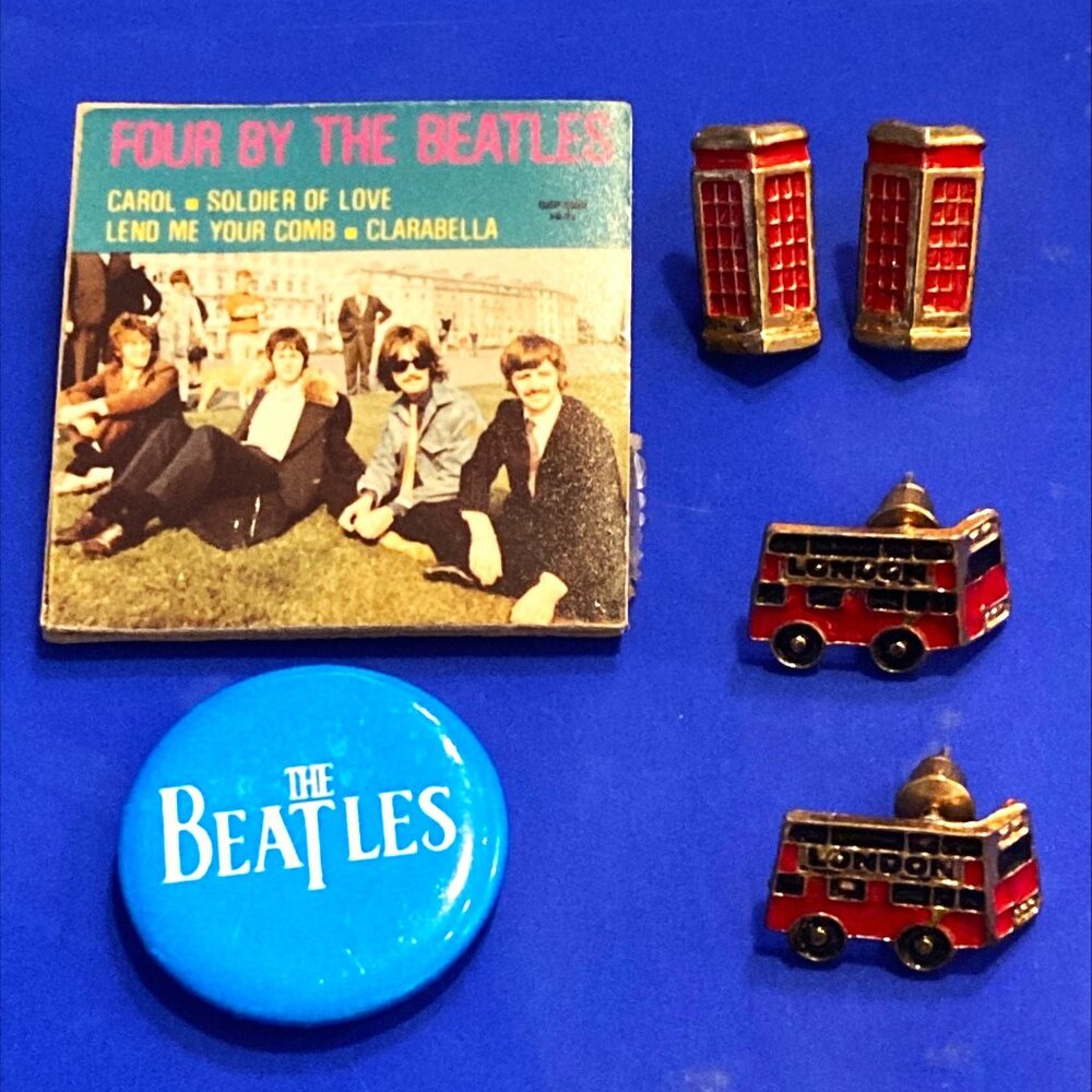British invasion pin and earring collection
